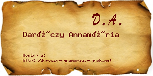 Daróczy Annamária névjegykártya
