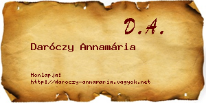 Daróczy Annamária névjegykártya