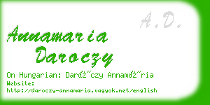 annamaria daroczy business card
